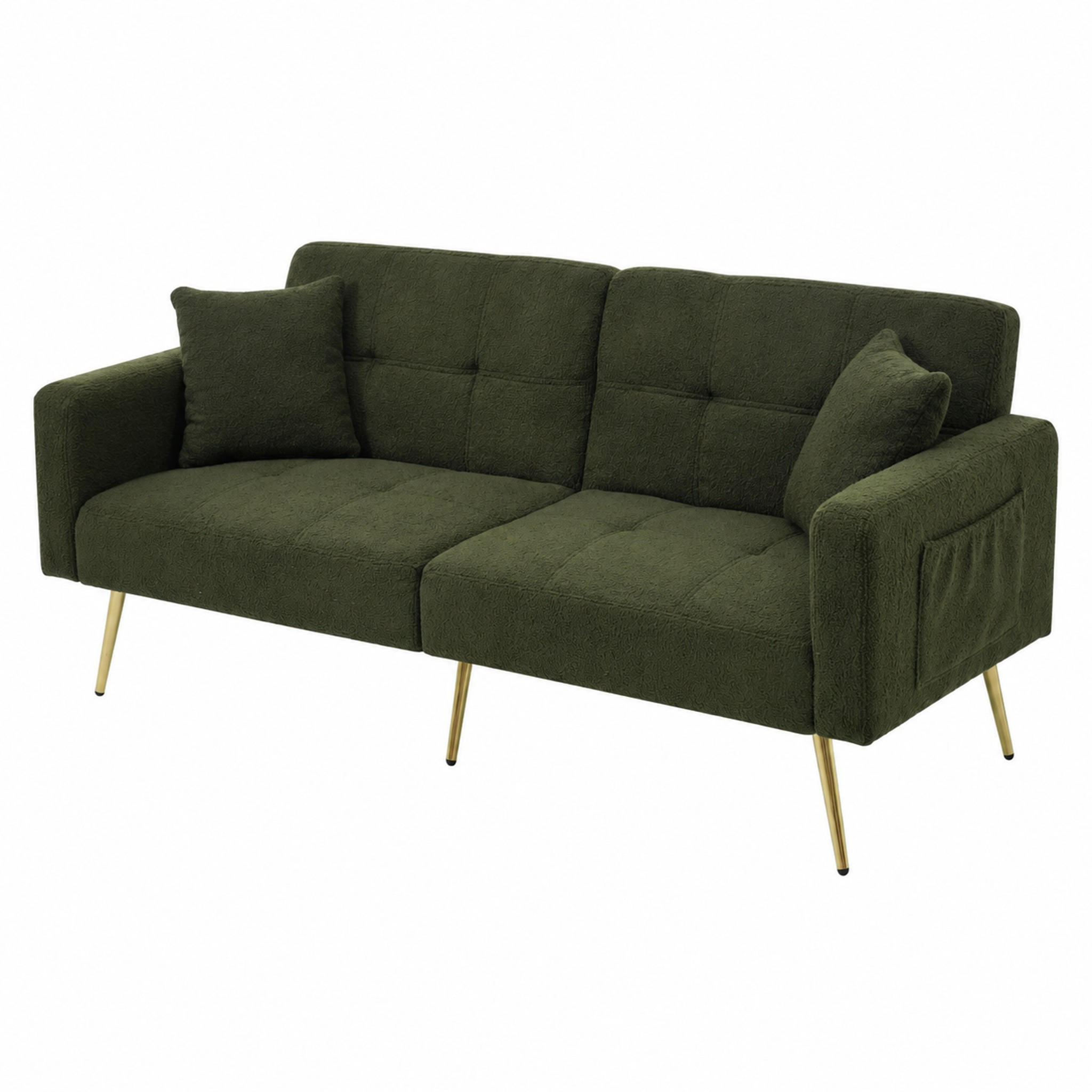 SCHLAFSOFA mit Bettfunktion 175 x 64 x 72 cm Antique Green - Grün, Kunststoff (175/72/65cm) - Meubliv