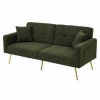SCHLAFSOFA mit Bettfunktion 175 x 64 x 72 cm Antique Green - Grün, Kunststoff (175/72/65cm) - Meubliv