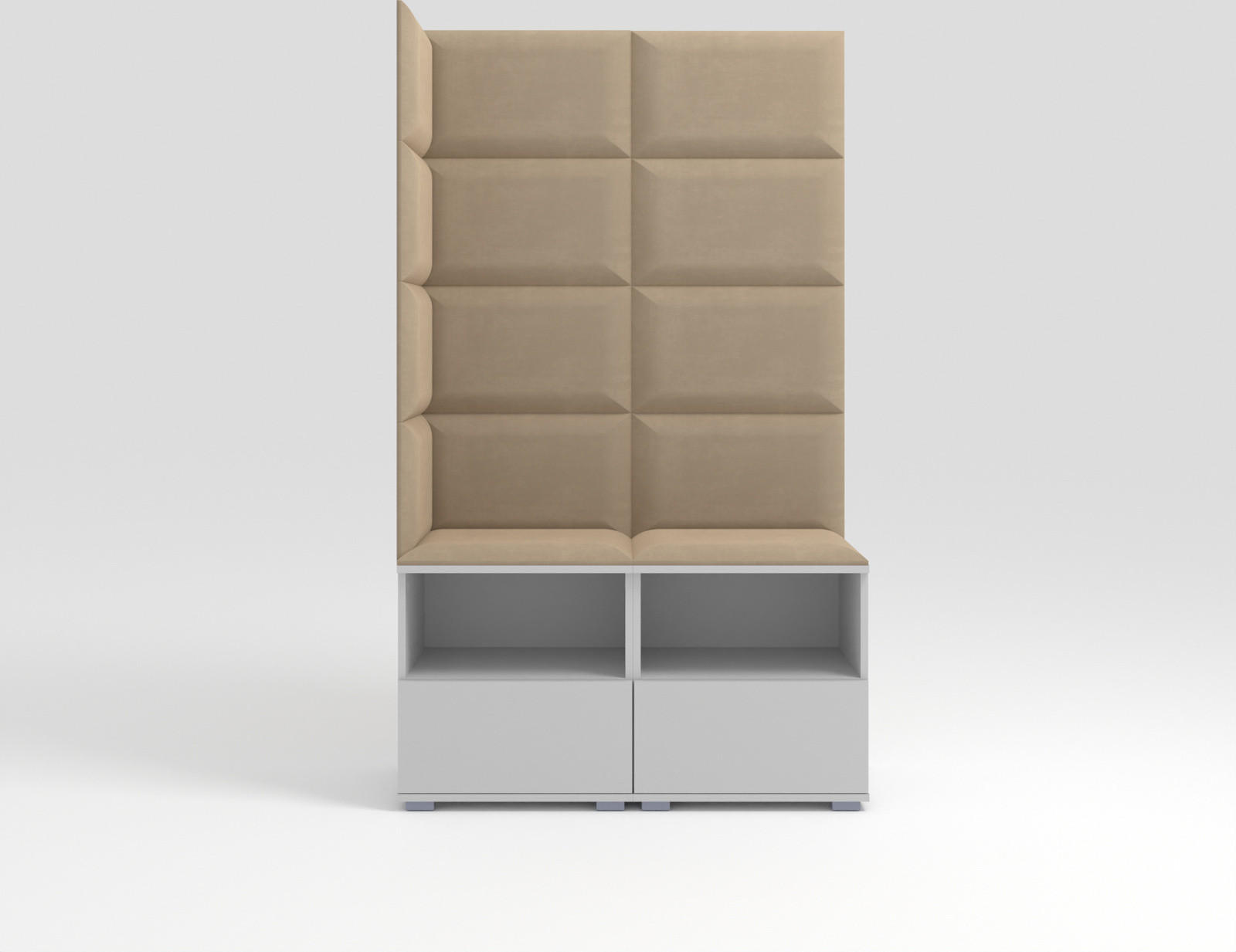 GARDEROBEN-SET Nela V mit gepolsterten Paneelen 100/174/40 - Beige/Silberfarben, Holzwerkstoff/Kunststoff (100/174/40cm)