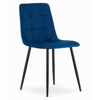 STUHL CETARA 1 Stück, Blau, mit Samtstoff gepolstert - Blau, Textil/Metall (45/87/51cm) - Komodee