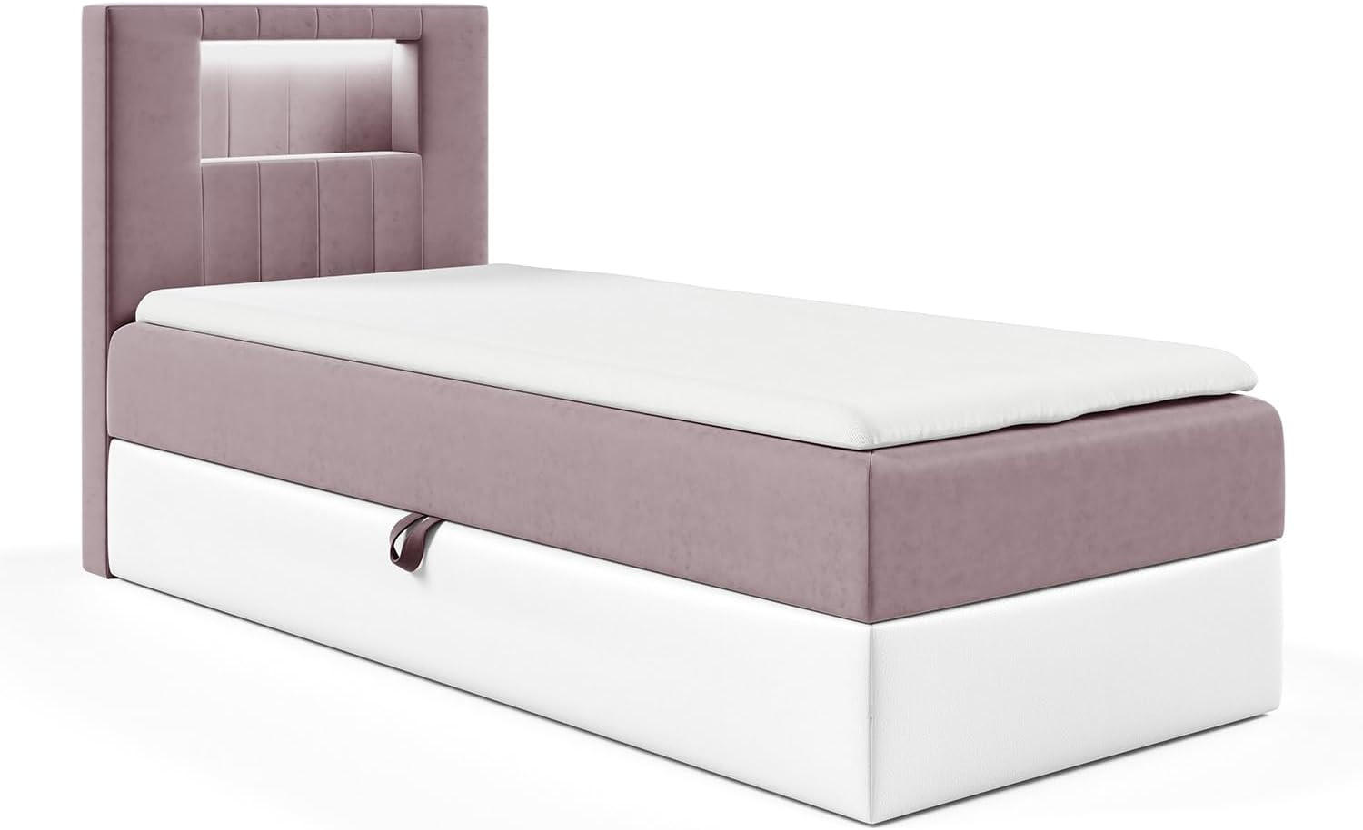 KINDERBETT GARETH 1 - Lila/Weiß, Holzwerkstoff (82/212cm) - Meblini