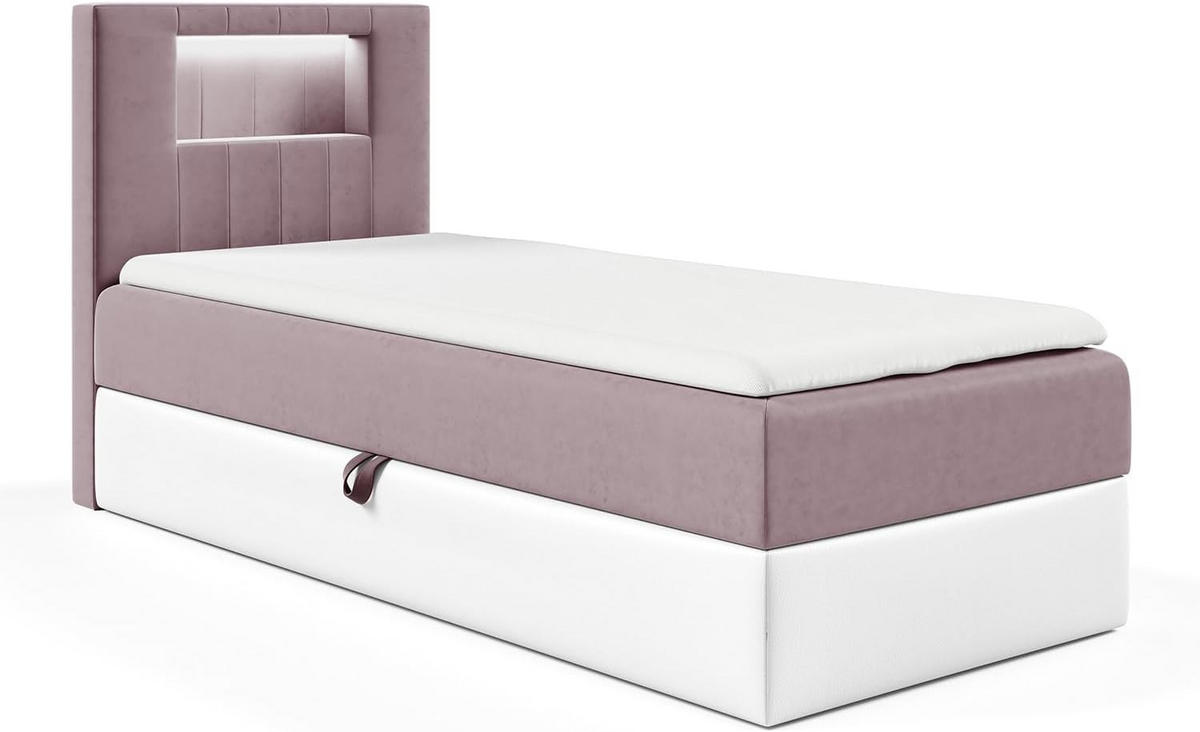 KINDERBETT GARETH 1 - Lila/Weiß, Holzwerkstoff (82/212cm) - Meblini