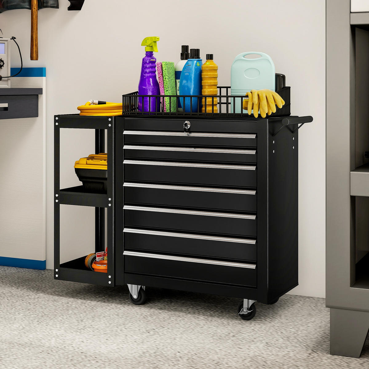 WERKSTATTWAGEN DE-10503 Schwarz - Schwarz, Metall (33.5/75/96cm) - ComfortXL