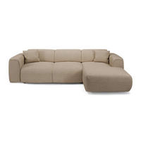 ECKSCHLAFSOFA Bouclé-Stoff Taupe 283cm - Taupe, Textil (283/180cm) - Sia Home