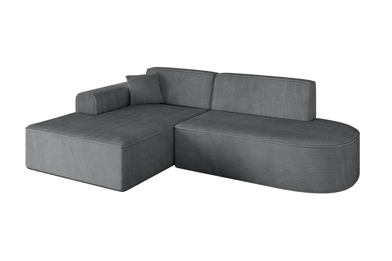ECKSOFA Ottomane Links IREA-L1-v3 - 232x165x77 cm Duneklgrau - Dunkelgrau, Holzwerkstoff/Textil (232/165cm) - ALTDECOR