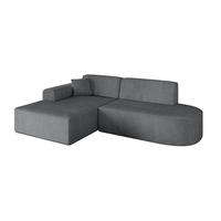 ECKSOFA Ottomane Links IREA-L1-v3 - 232x165x77 cm Duneklgrau - Dunkelgrau, Holzwerkstoff/Textil (232/165cm) - ALTDECOR