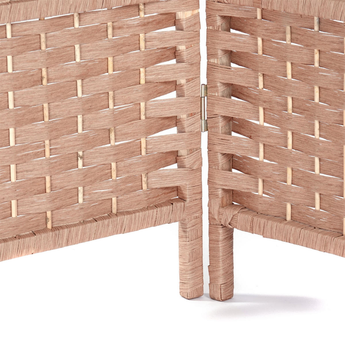 RAUMTEILER Quinn 3-tlg. 166x121 cm, Rattan-Look natur - Naturfarben, Holz (121/168/2cm) - CREEDWOOD