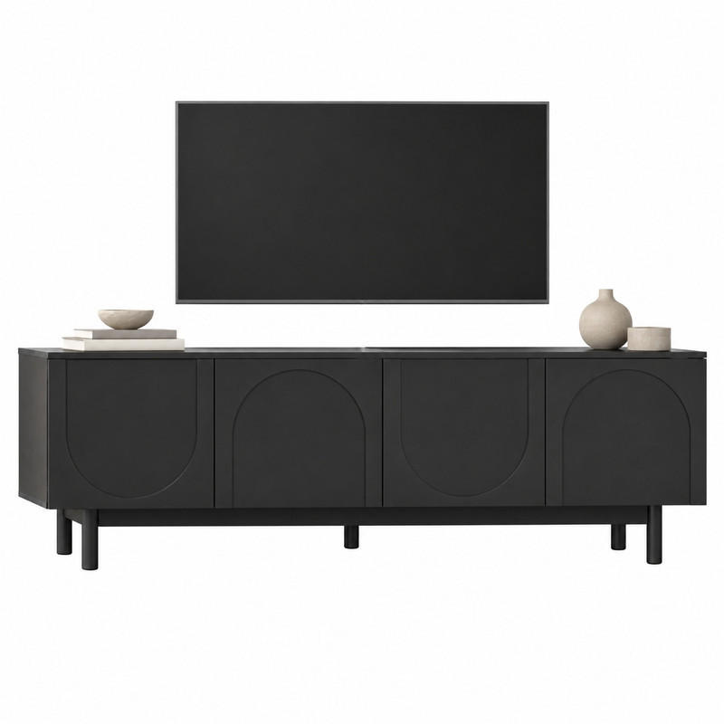 Beauniv Tv-Schrank Schwarz 38x56x175 cm