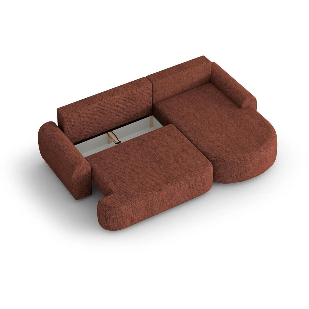 ECKSCHLAFSOFA Olivio L Rot - Rot/Schwarz, Kunststoff/Textil (266/170cm) - Beautysofa