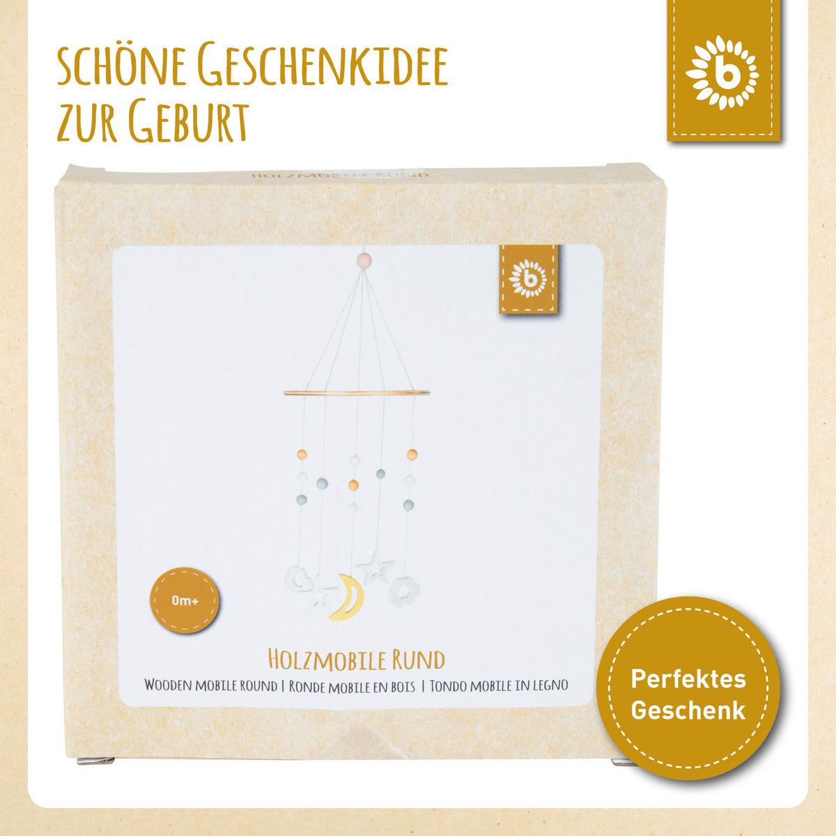 MOBILE Holz Sternenhimmel - ab Geburt - Weiß, Holz (14.8/14.8cm) - Bieco Spielwaren