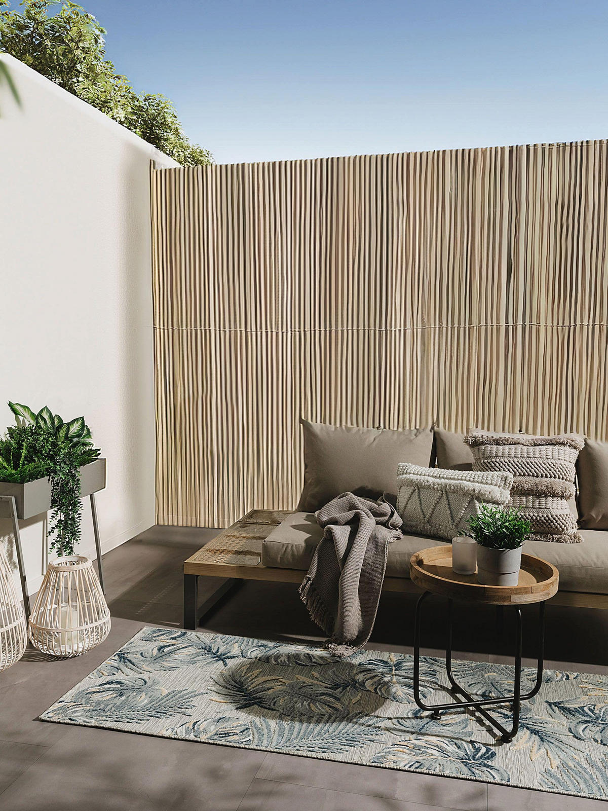 Outdoorläufer Flora Multicolor 80x250 cm - Blau/Creme, Kunststoff (80/250cm) - benuta