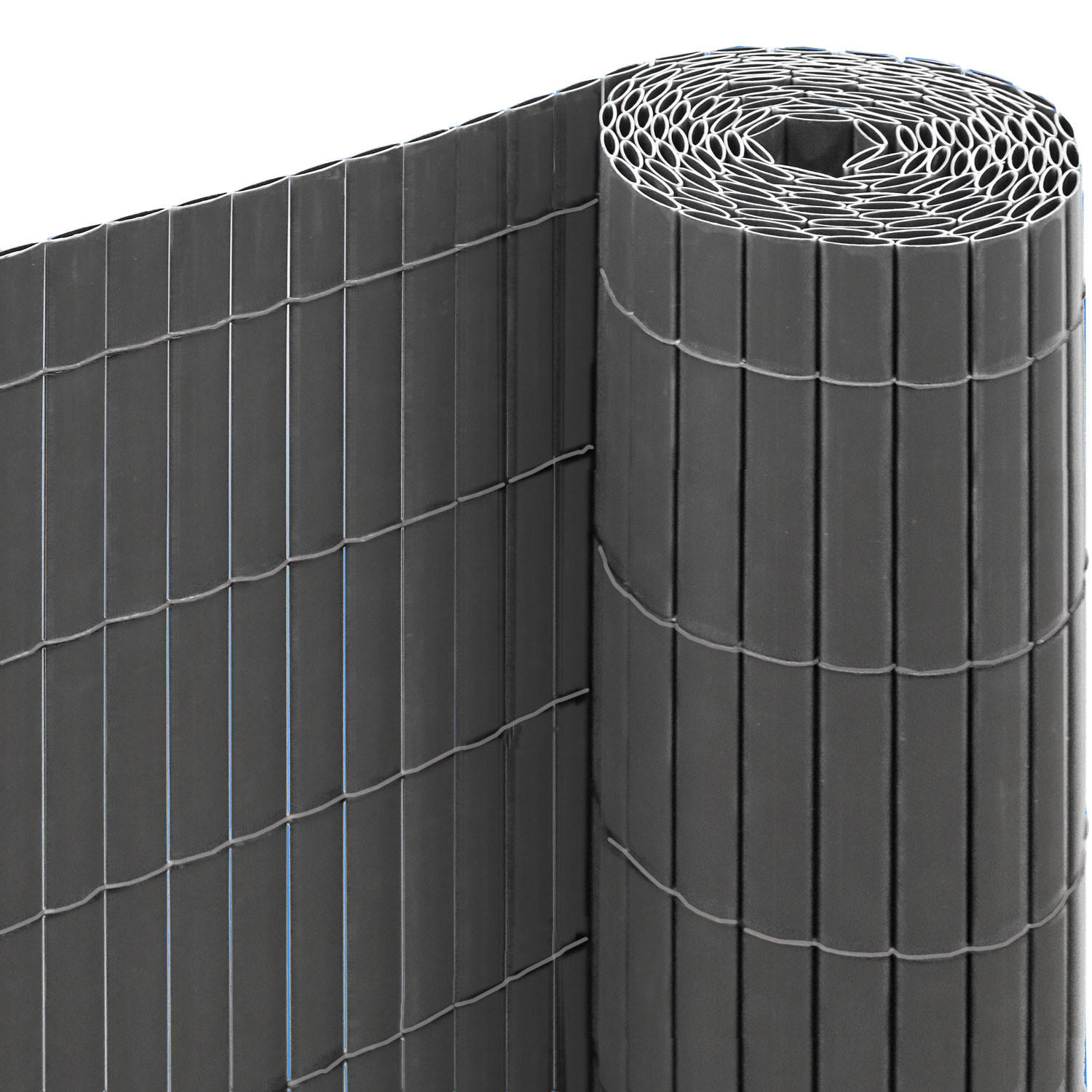 SICHTSCHUTZ Zaun PVC Anthrazit 90x600cm - Grau, Kunststoff (0.9/90cm) - urfence