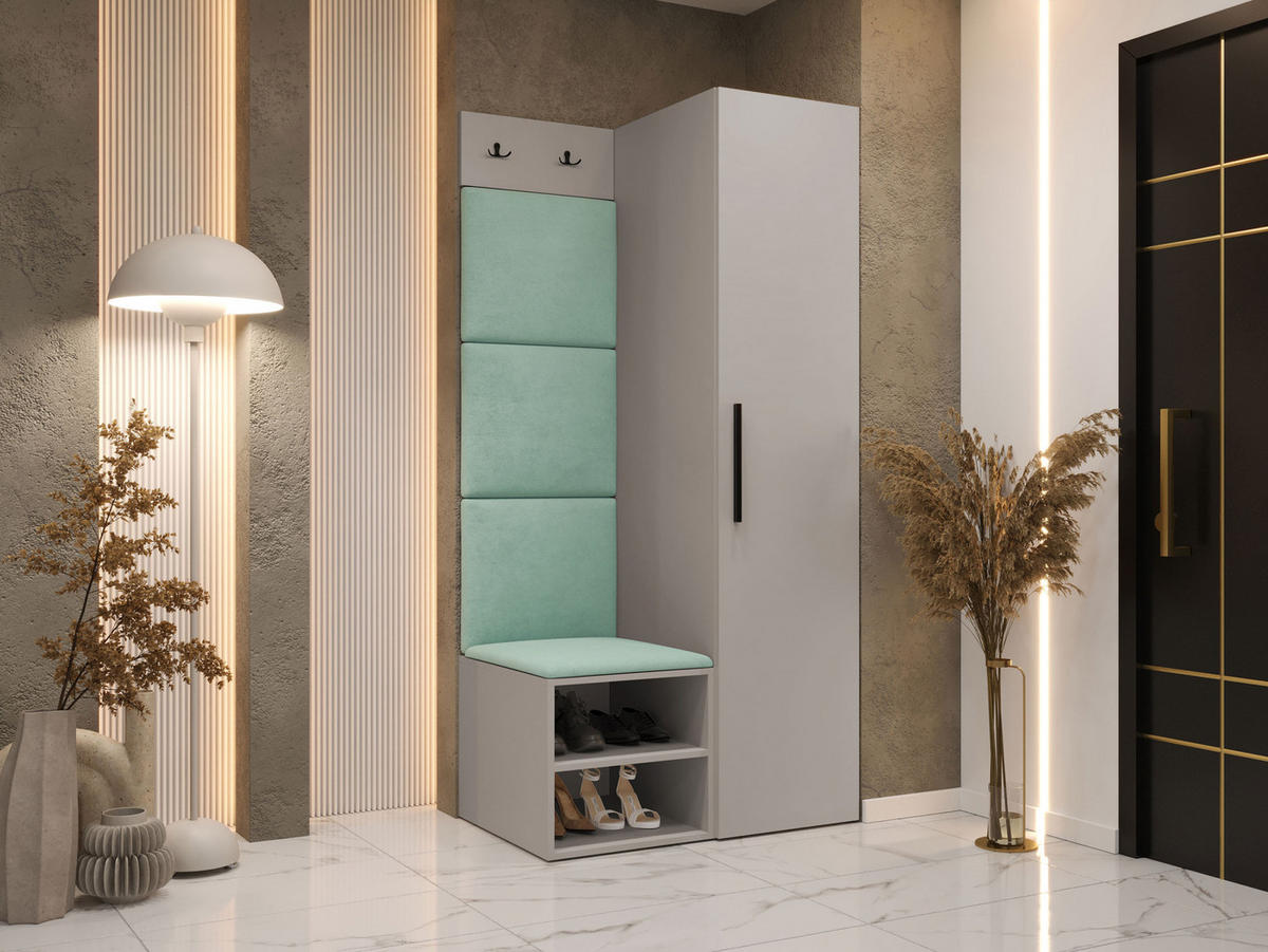 GARDEROBEN-SET Medi III - Kaschmir/Schwarz, Holzwerkstoff/Kunststoff (40/191/50cm) - MIRJAN24