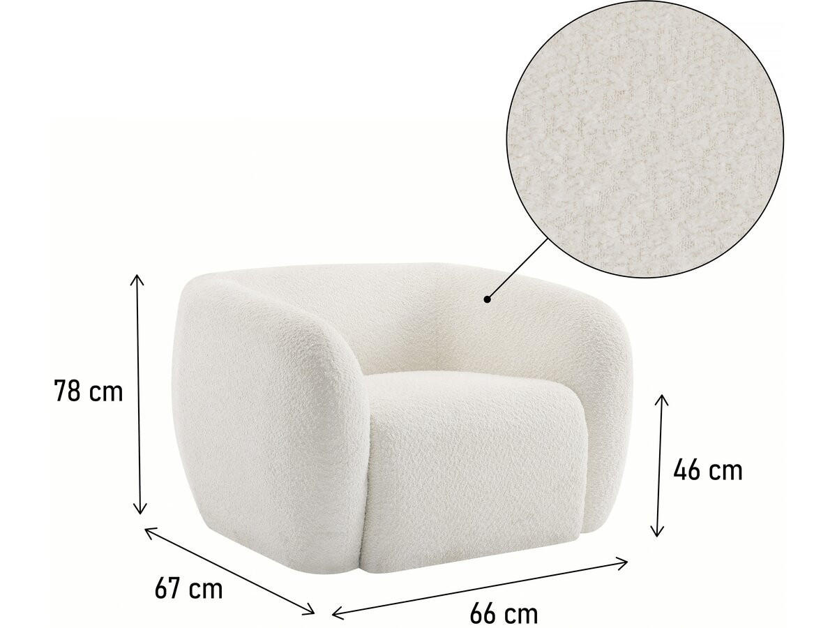 SESSEL Washington Weiß - Weiß, Textil (103/70/89cm) - Habitat Garten