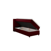 BOXBETT Diamaro 90x200 cm mit Bettkasten und Topper - Rot - Rot, Holz (96/215cm) - Panda Möbel