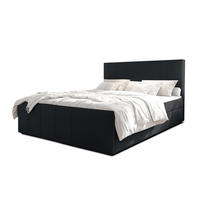 BOXBETT LEVENTE 160x200 cm mit Bettkasten und Matratze - Schwarz - Schwarz, Holz/Holzwerkstoff (160/200cm) - AX Living