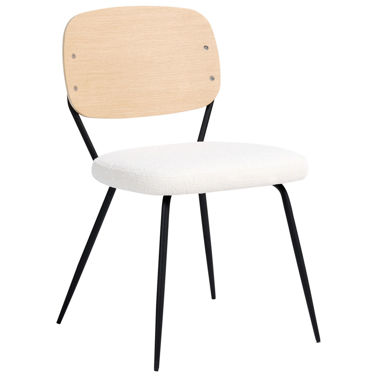 JÍDELNÍ ŽIDLE 2 ks sada Bouclé Krémově bílá Eileen - krémová, textil (45/80/57cm) - Beliani