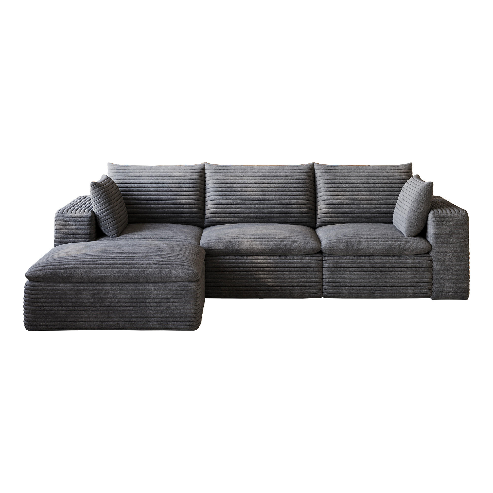 Urban Meuble SOFA Modulární cloud pohovka z manšestru tmavě šedá 260 cm