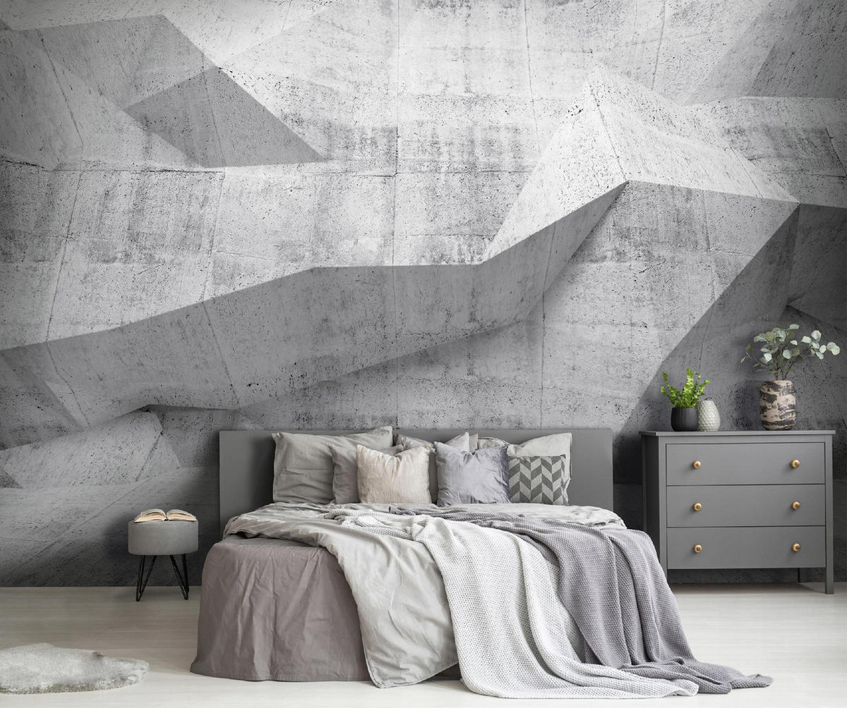 FOTOTAPETE 3D Abstrakt Grau 416x254 cm - Multicolor, Papier (416/254cm) - Wallarena