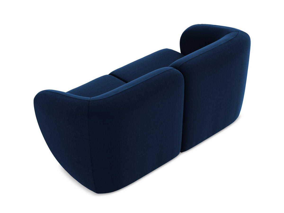 2-SITZER-SOFA Samt Stoff Blau - Türkis/Schwarz, Holzwerkstoff/Kunststoff (174/75/94cm) - Makamii