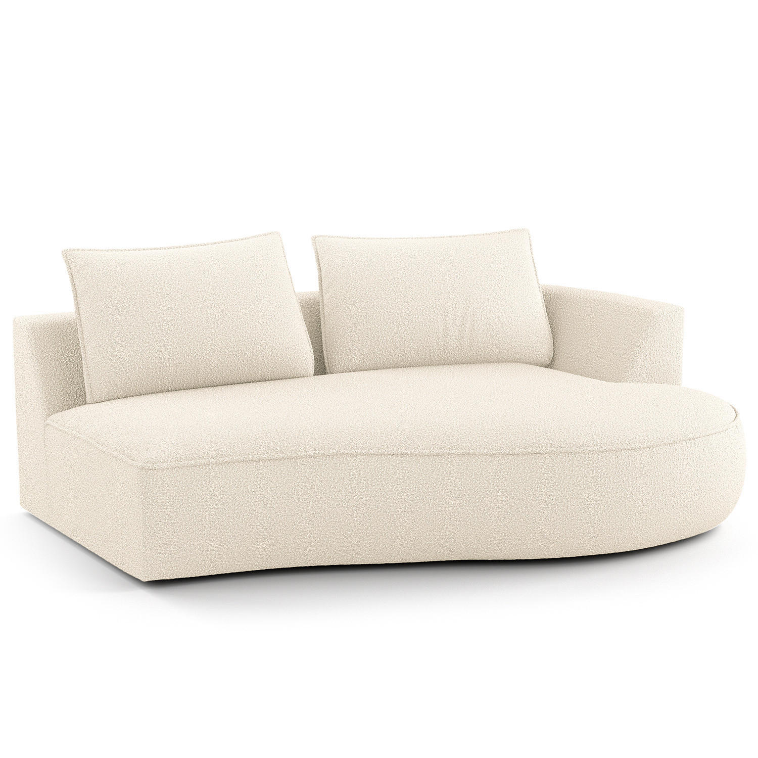 OTTOMANE - modular - Creme/Schwarz, Kunststoff/Textil (196/82/146cm) - home24