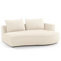 OTTOMANE - modular - Creme/Schwarz, Kunststoff/Textil (196/82/146cm) - home24