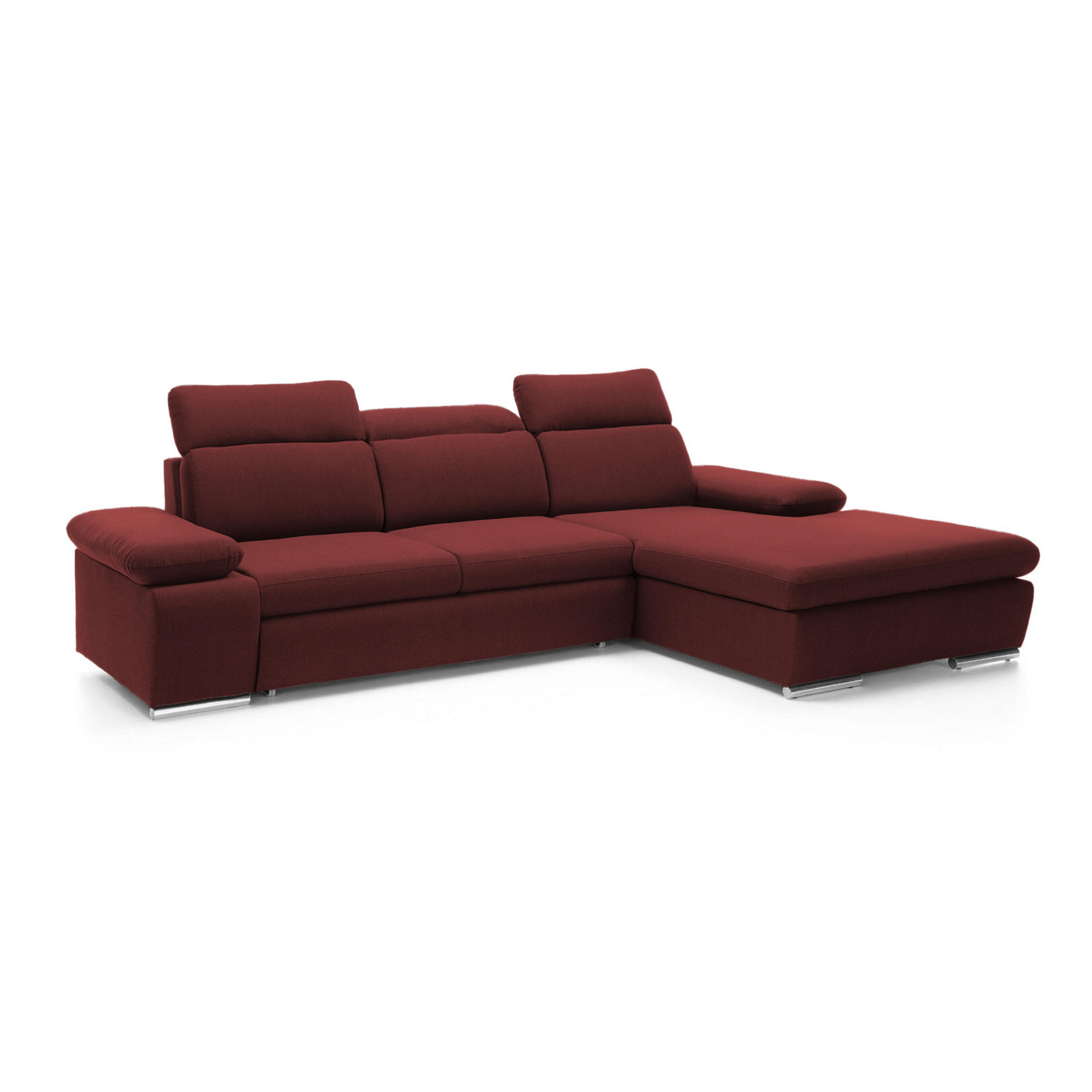 ECKSOFA PABLO mit Schlaffunktion und Bettkasten Rot - Rot, Holzwerkstoff/Kunststoff (250/90cm) - Idohome