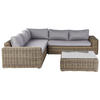 LOUNGE-SET 6-Sitzer PE Rattan Hellbraun Palermo - Braun/Grau, Kunststoff - Beliani