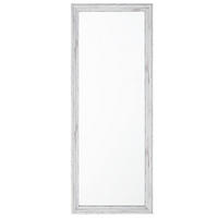 WANDSPIEGEL weiß/Holzoptik rechteckig 50/130 cm Benon - Weiß/Grau, Kunststoff (50/130/3cm) - Beliani