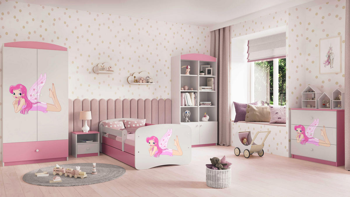 KOMMODE Babydreams Elfe mit Flügeln 81/81/41 - Rosa, Holzwerkstoff (81/81/41cm) - RAUMHIRSCH FURNITURE