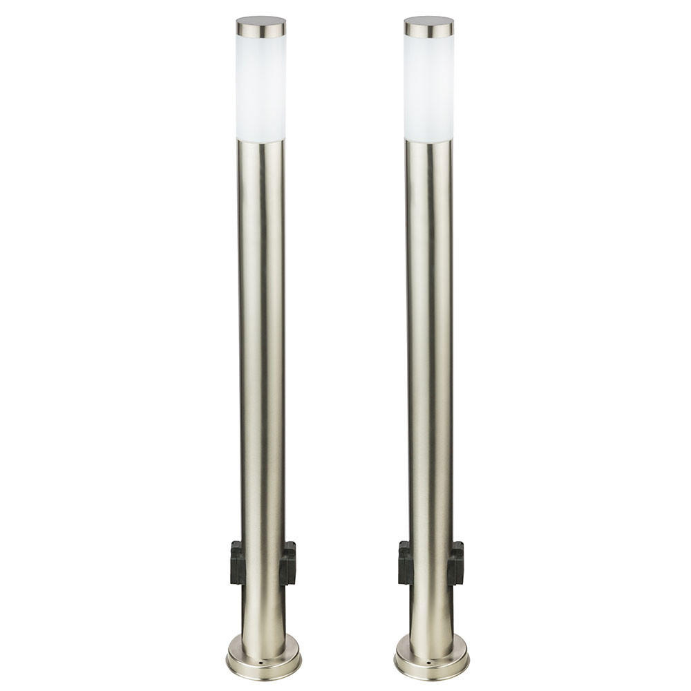 LED STEHLEUCHTE Edelstahl Silber 2er Set - Silberfarben, Metall (12.7/12.7/110cm) - Globo Lighting