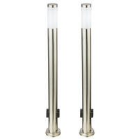 LED STEHLEUCHTE Edelstahl Silber 2er Set - Silberfarben, Metall (12.7/12.7/110cm) - Globo Lighting
