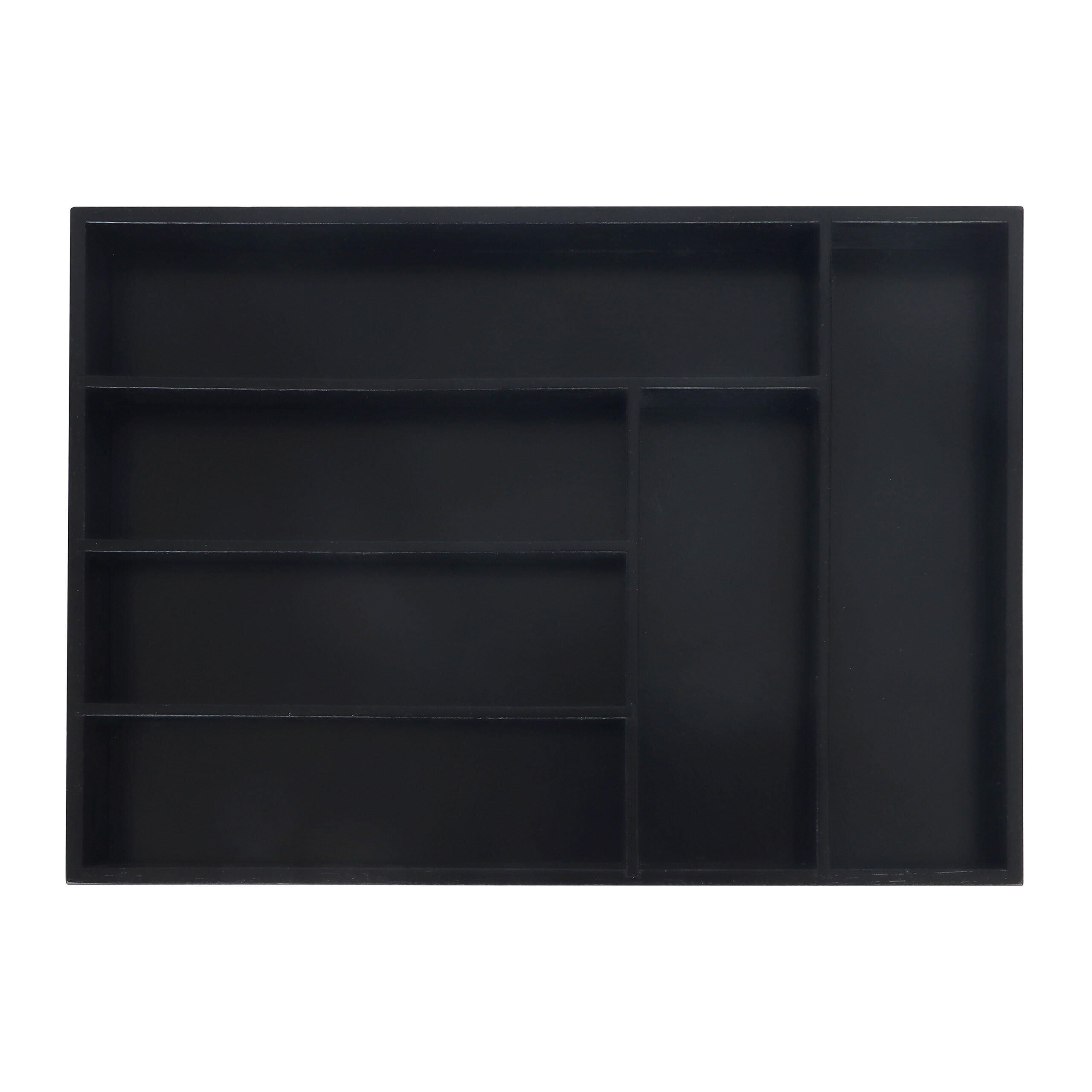 BESTECKKASTEN Bambus - Schwarz, Holz/Holzwerkstoff (35.5/5/25.5cm) - Relaxdays