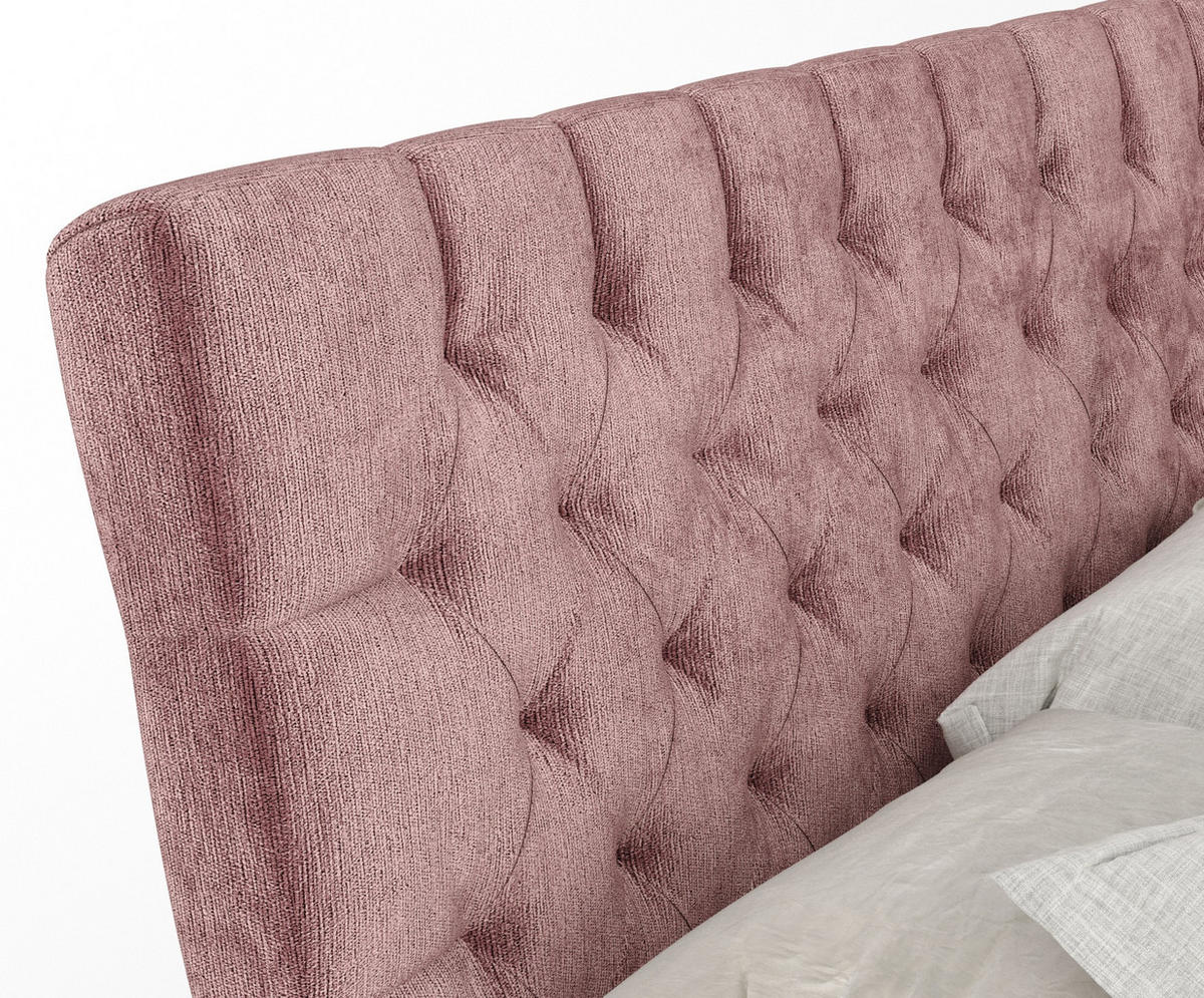 BOXSPRINGBETT Seraphine Rosa 160/200 cm - Schwarz/Rosa, Holz/Holzwerkstoff (160/200cm) - Maison de Reve