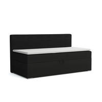 BOXBETT MATI 100/200 Schwarz mit Taschen-Federkernmatratze H4 - Schwarz, Holz/Holzwerkstoff (100/200cm) - Deine Möbel 24