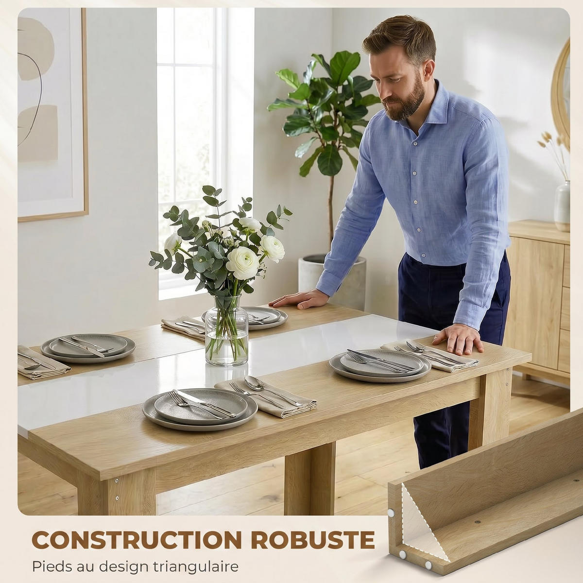 ESSTISCH Eichefarben Weiß Zweifarbig 120/69/75 cm - Eichefarben, Holz (69/120/75cm) - PANGIVO