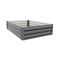 HOCHBEET-PFLANZKASTEN aus verzinktem Stahl in Grau Creme Quadratische für Garten Balkon 120x90x30cm 5,2 kg - Grau, Metall (90/30/120cm) - Livingandhome
