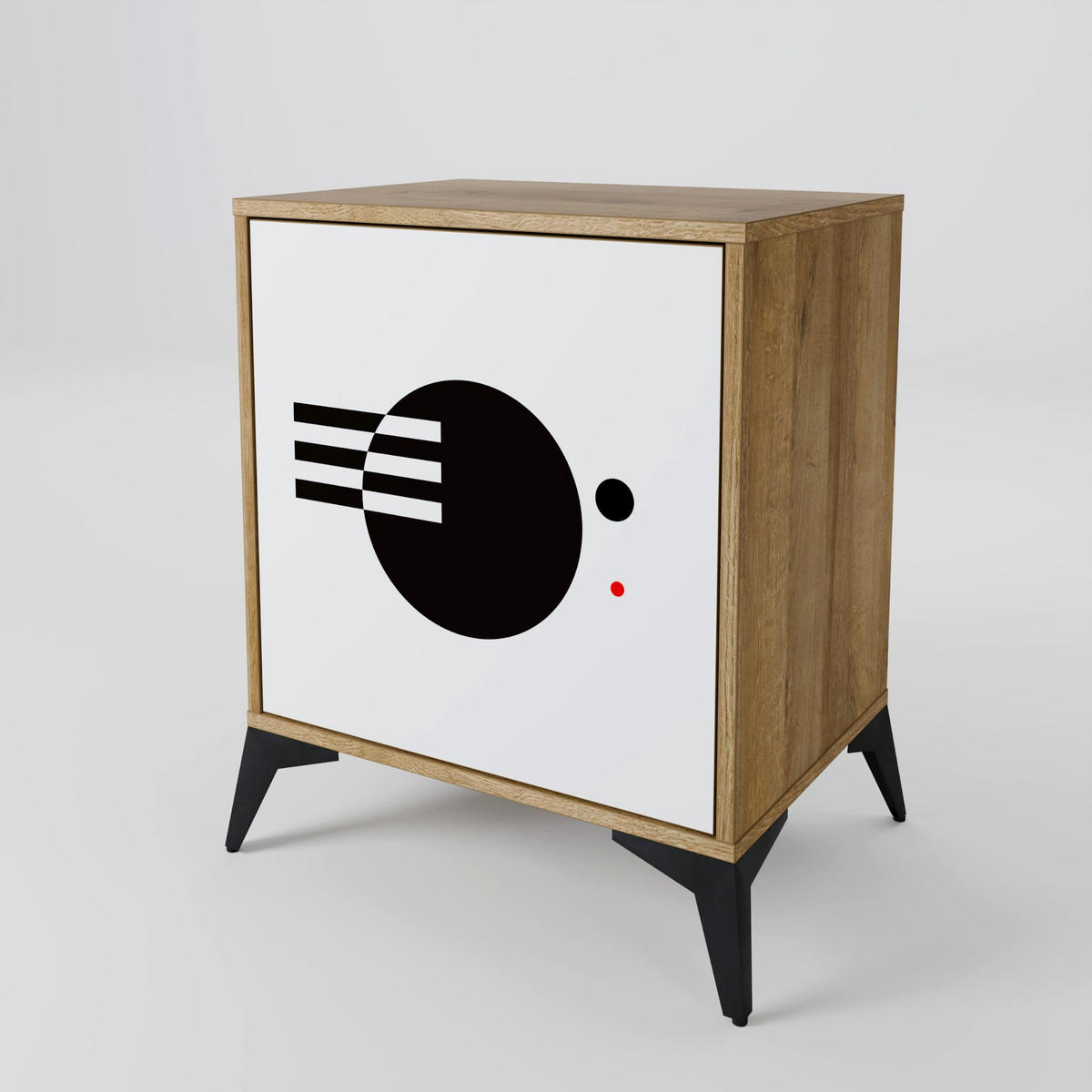 SIDEBOARD BLACK AND WHITE COMBINATION, Eichefarben, 57,5x42x57,5 cm, Ohne Füße - Eichefarben/Multicolor, Holzwerkstoff (57.5/57.5/42cm) - SpaceRebels
