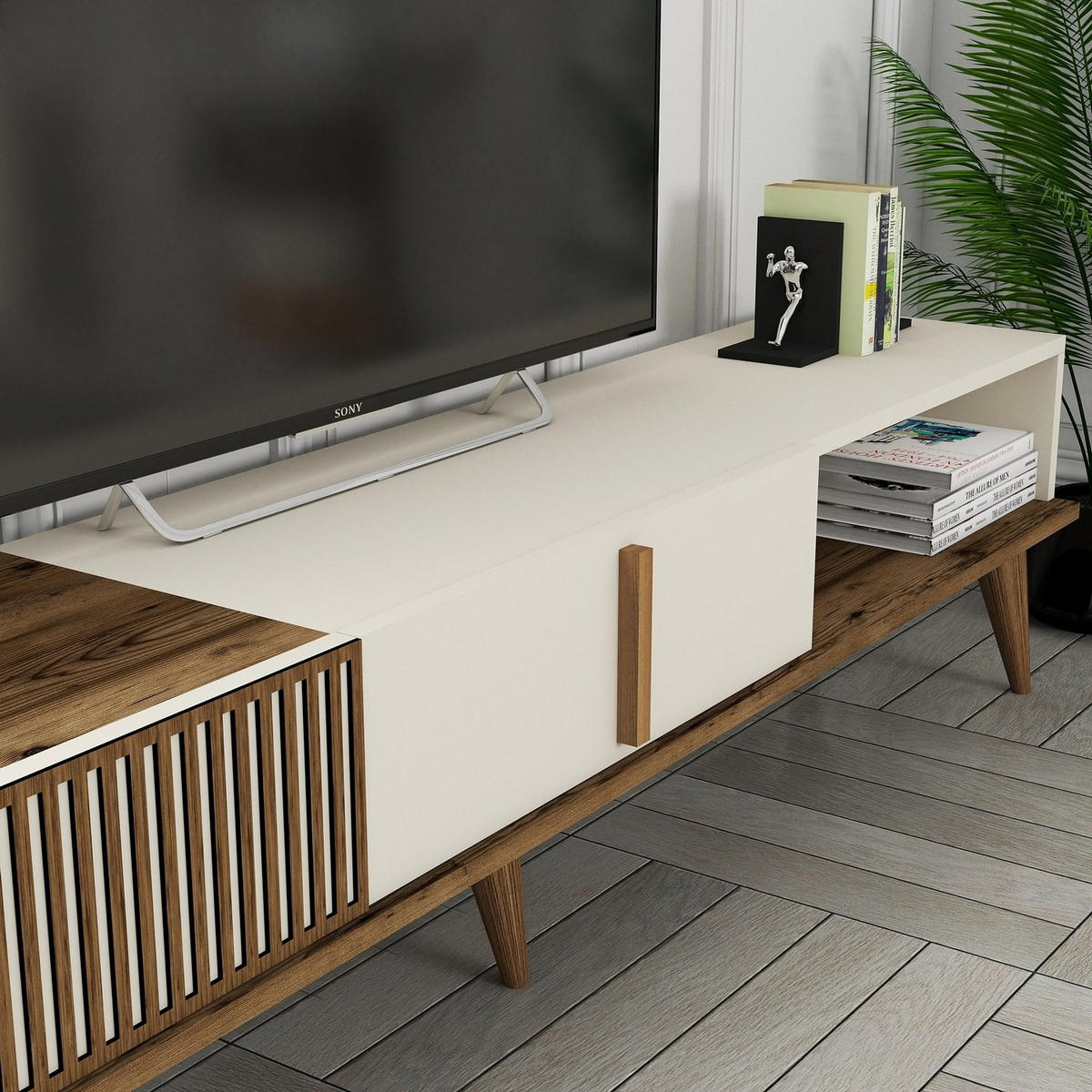TV-MÖBEL Milan Creme - Creme, Holz (180/40/35cm) - Habitat Garten
