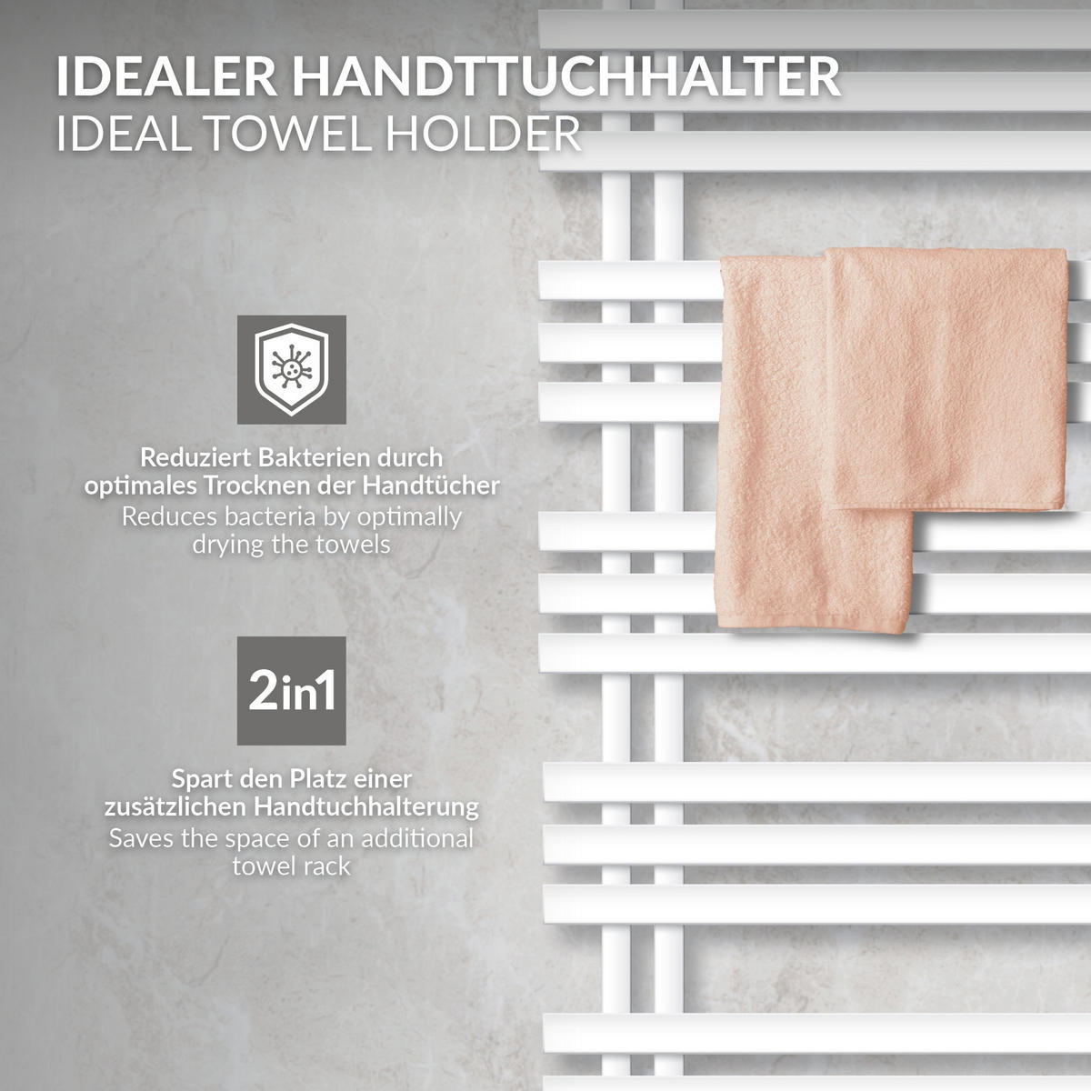 BADHEIZKÖRPER Iron EM 500x1200 Weiß - Weiß, Metall (50/120/3cm) - LuxeBath