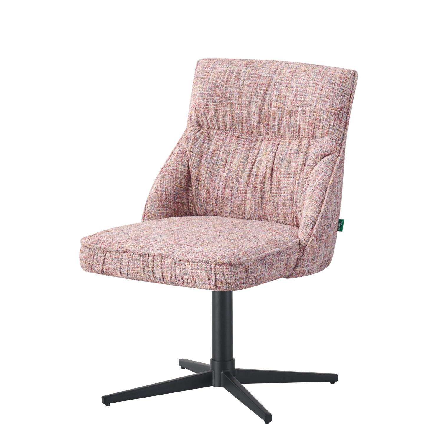 ESSZIMMERSTUHL LORENA 2er-Set - Hellrosa/Schwarz, Textil/Metall (49/83/62cm) - DUBI Möbel
