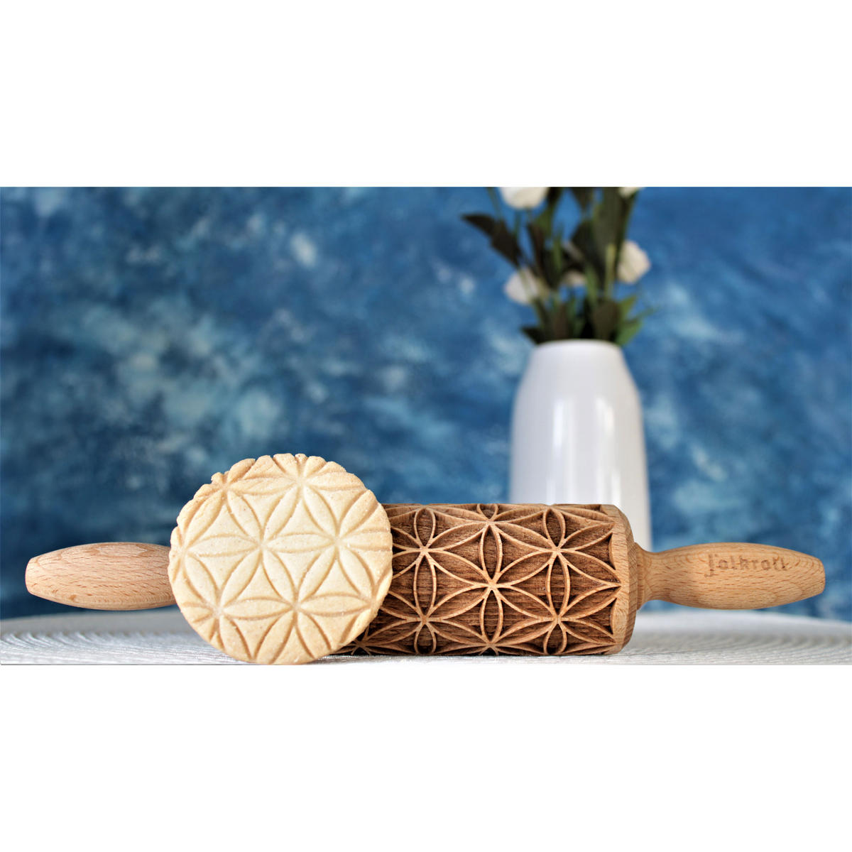 TEIGROLLE Blume des Lebens, junior, 23 cm, Buchenholz - Braun, Holz (23cm) - Folkroll