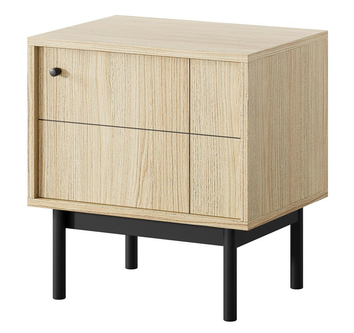 NACHTTISCH Eiche Linea Japandi Stil - Multicolor, Holzwerkstoff (53.5/56.5/39cm) - Sepro Meble