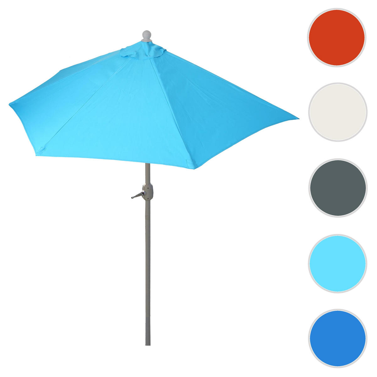 SONNENSCHIRM HALBRUND UV 50+ Türkis - Türkis, Textil (285/145cm) - MCW