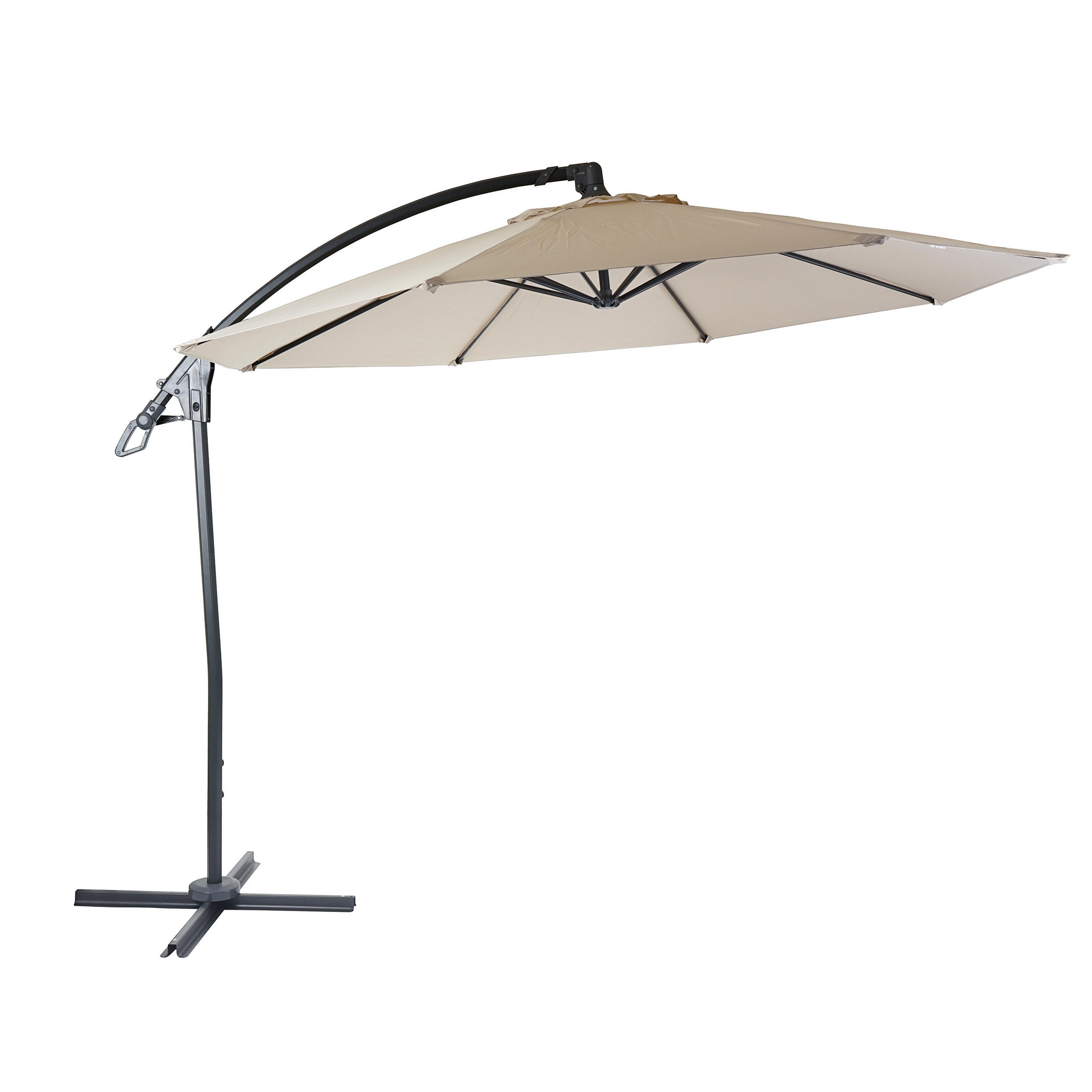 AMPELSCHIRM RUND Cremeweiß - Weiß, Textil (300/300cm) - MCW