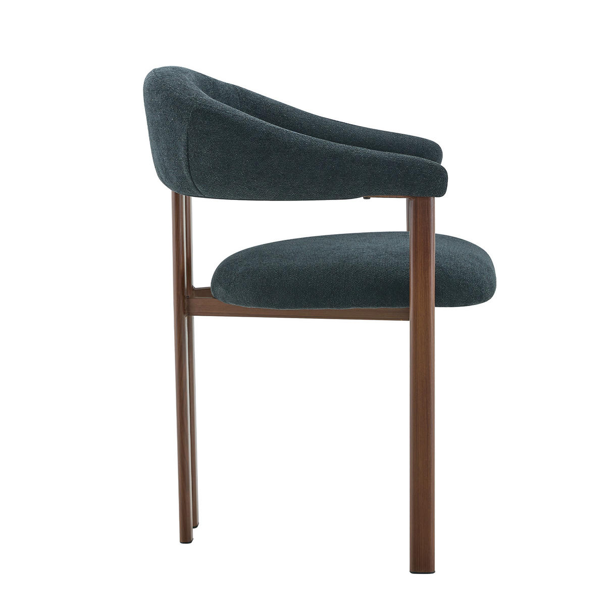 ESSZIMMERSTUHL 2ER-SET aus Stoff mit Metallbeinen, ergonomisch gepolstert im Fass-Design - Schwarz, Textil (60/80.5/57.5cm) - Urban Meuble