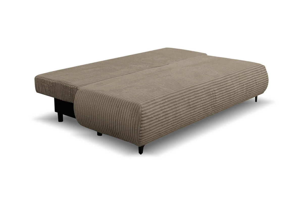 SCHLAFSOFA Etna mit Schlaffunktion und Bettkasten, Farbe: Braun, Cordstoff, Ottomane Unsiversal - Braun, Textil (205/80/90cm) - VENASI MÖBEL
