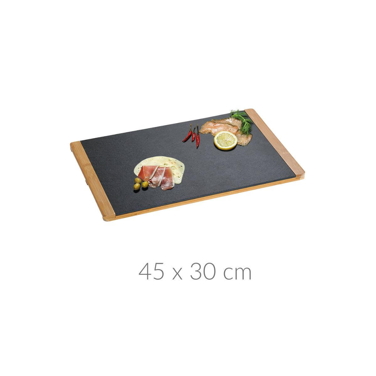 SERVIERTABLETT Schiefer Anthrazitfarben 45/30/1,5 cm - Anthrazit, Stein (30/1.5/45cm) - Kesper