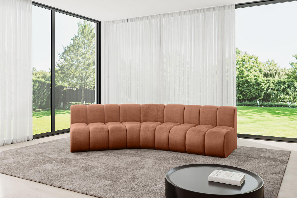 ECKSOFA modulares Sofa Montra-L1 - 290x174x70 cm Apricot - Koralle, Holzwerkstoff/Textil (290/174cm) - ALTDECOR