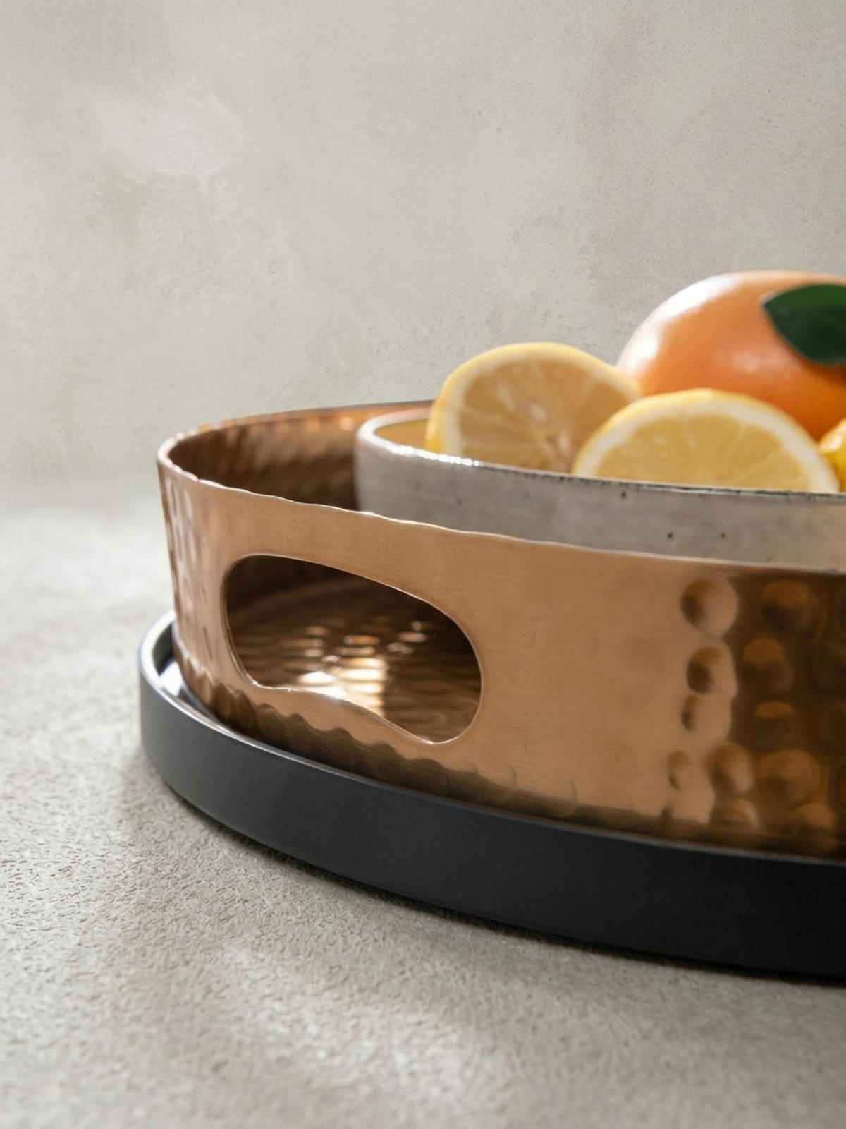 BEISTELLTISCH Aluminium Stahl Hammerstruktur Abnehmbare Platte NERA, Gold 38x38x45 cm - Goldfarben/Schwarz, Metall (38/38/45cm) - KADIMA DESIGN